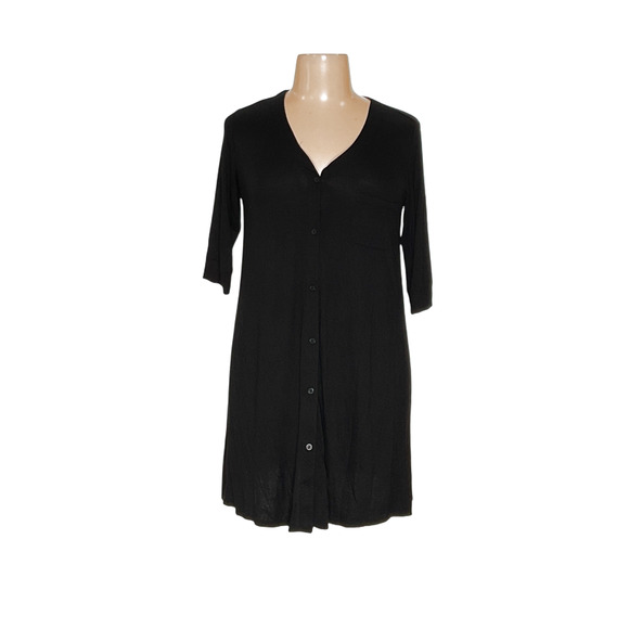 DKNY Black Button-Up Top for Women (L) - Picture 1 of 4